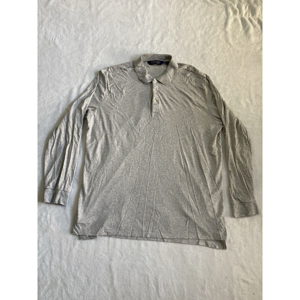 Ralph Lauren Polo Golf Shirt Womens Size XXL Gray Cotton Long Sleeve Top